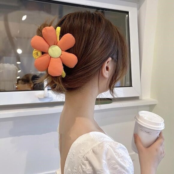 NEW Daisy Wildflower Smiley Large Hair Claw Clip - Picture 12 of 12